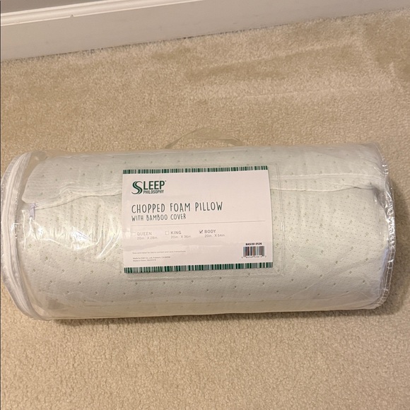 Philosophy Bamboo Body Pillow in White